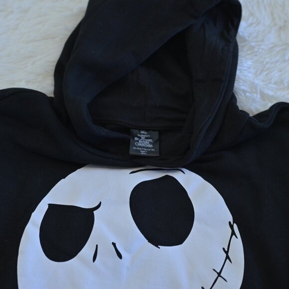 Disney Jack Skellington Sweatshirt Hoodie Black Size XL 14/16 - Picture 2 of 3